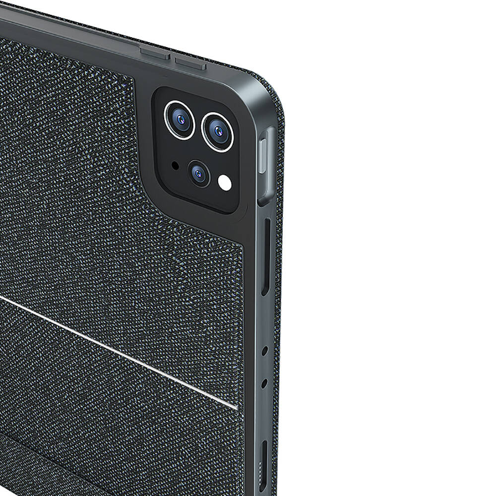 iPad Pro 11 2024 Wiwu Mag Touch Klavyeli Standlı Kılıf Siyah