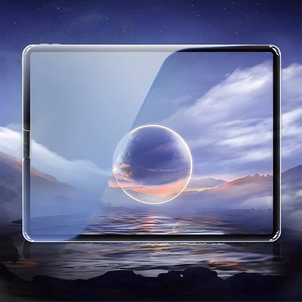 iPad Pro 12.9 2021 (5.Nesil) Wiwu Wi-GQ002 iVista 5 Katmanlı Temperli Cam Ekran Koruyucu + Kolay Uygulama Aparatı Renksiz