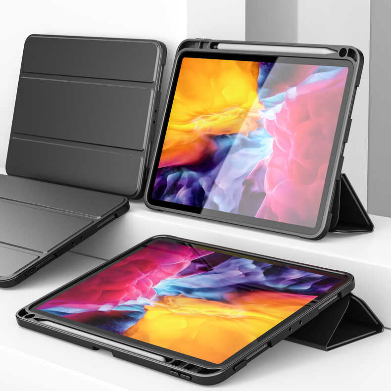 iPad Pro 12.9 2022 M2 Kılıf Wlons Tablet Kılıf Koyu Yeşil