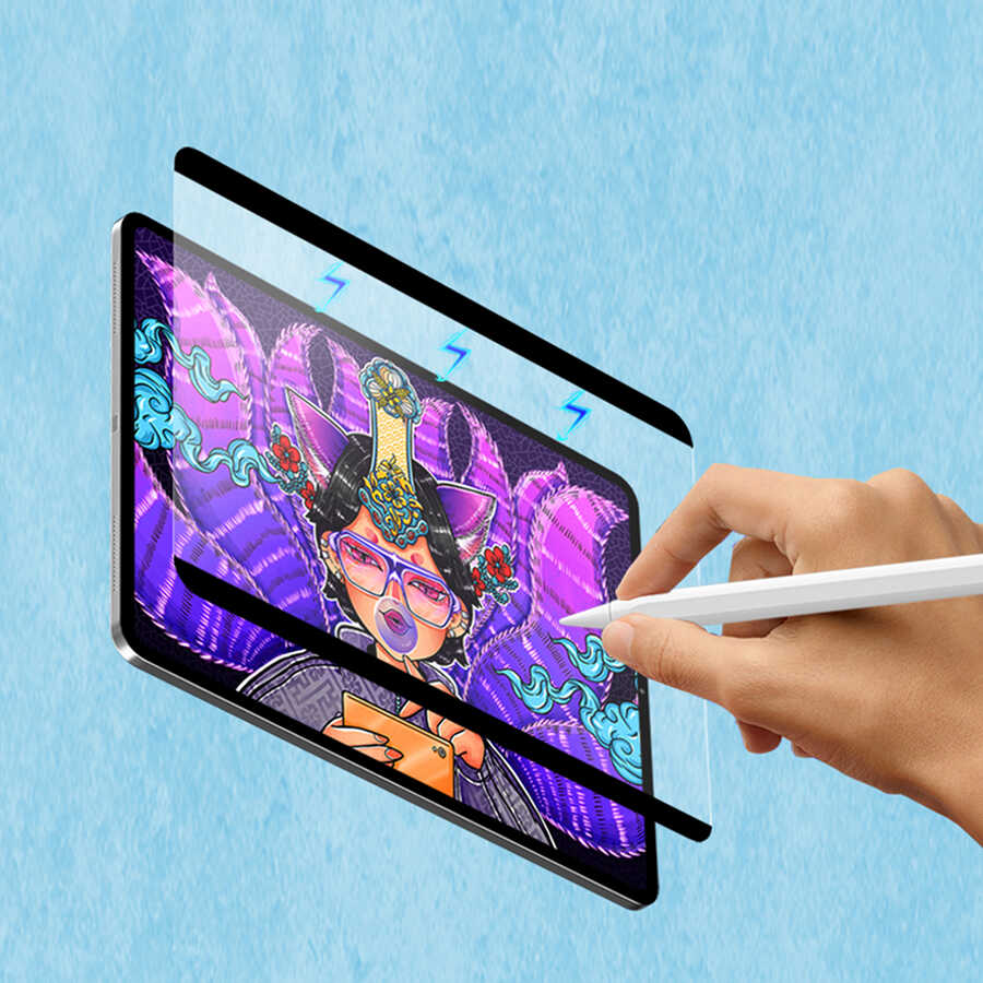 iPad Pro 12.9 2022 M2 Wiwu Removable Mıknatıslı Ekran Koruyucu Siyah