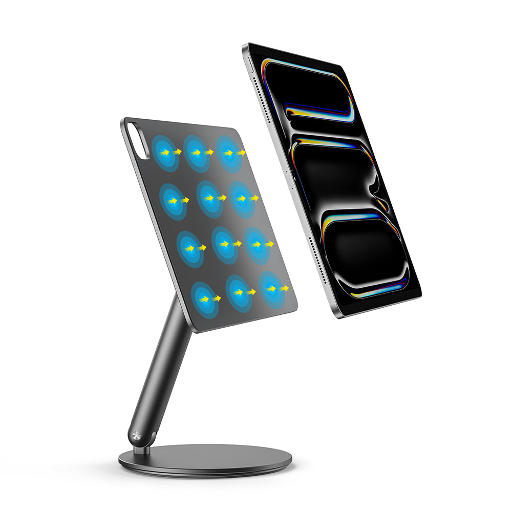 Apple iPad Pro 12.9 2022 M2 Wiwu ZM-310 360 Derece Dönebilen Magnetik Başlıklı Tablet Standı Gri