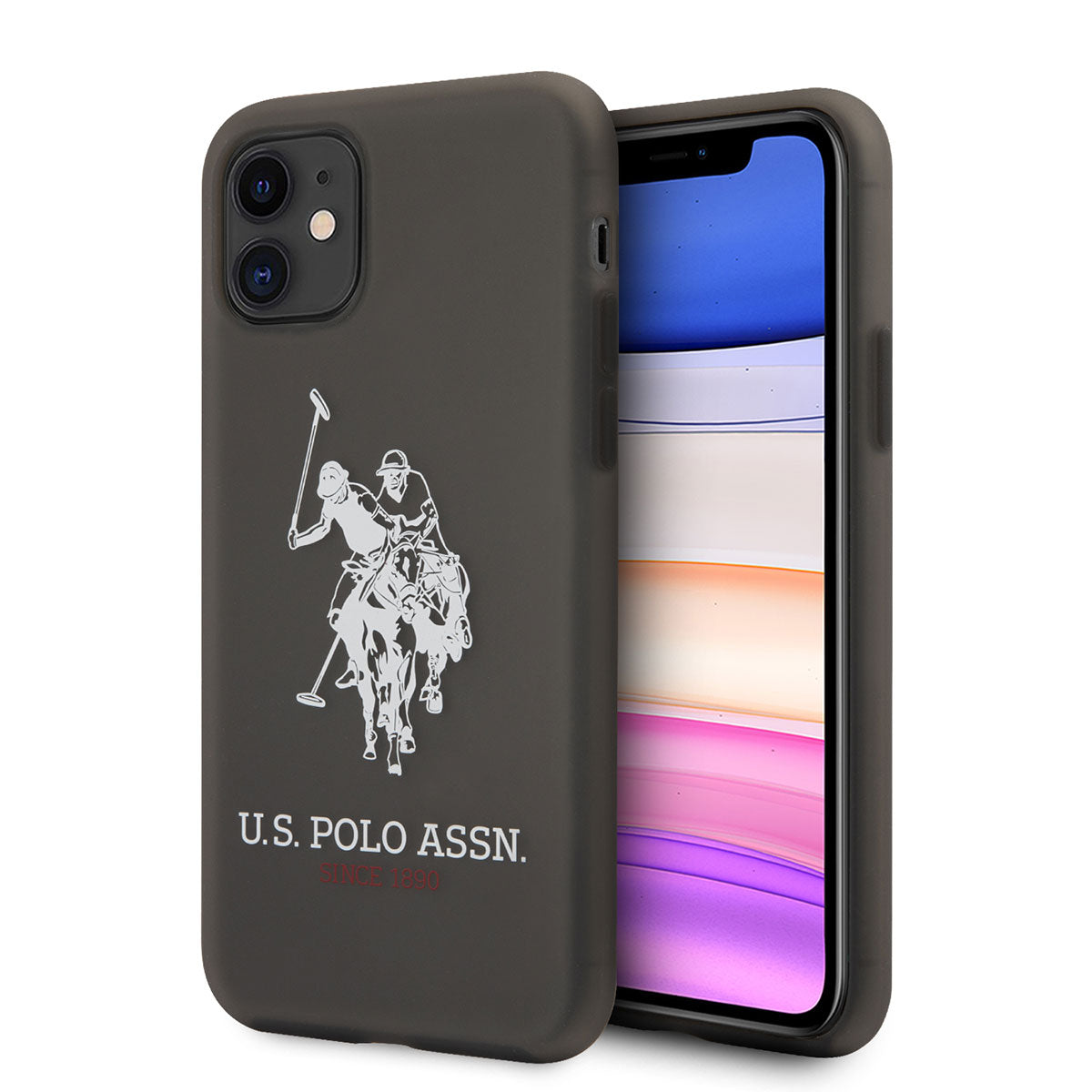 iPhone 11 Kılıf U.S. POLO ASSN. Transparan Silikon Büyük Logo Dizayn Kılıf Siyah