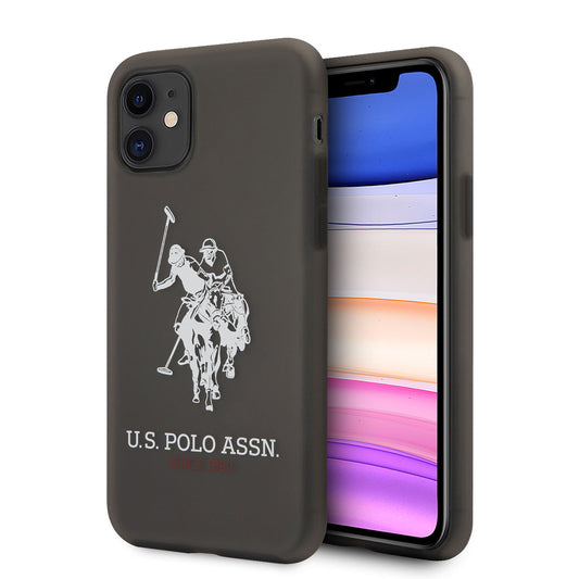 iPhone 11 Kılıf U.S. POLO ASSN. Transparan Silikon Büyük Logo Dizayn Kılıf Siyah
