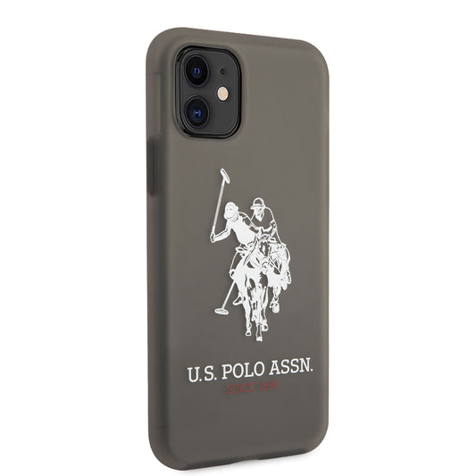 iPhone 11 Kılıf U.S. POLO ASSN. Transparan Silikon Büyük Logo Dizayn Kılıf Siyah