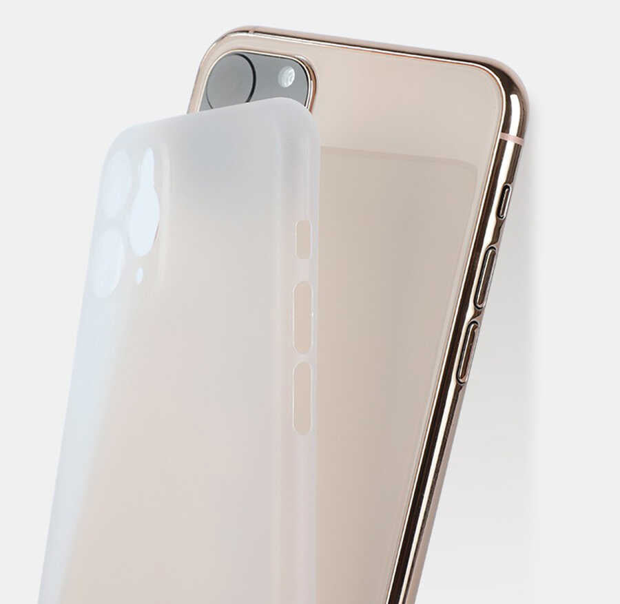 iPhone 11 Pro Max Kılıf Wiwu Skin Nano PP Kılıf Transparan Siyah