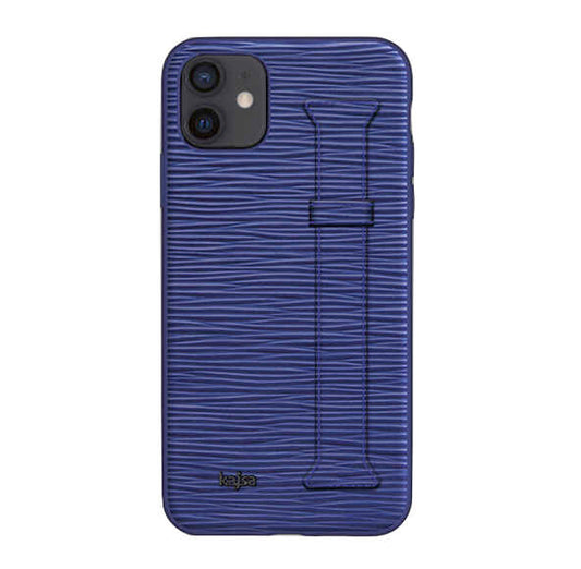 iPhone 12 Kılıf Kajsa Wave Pattern Handstrap Kılıf Kahverengi