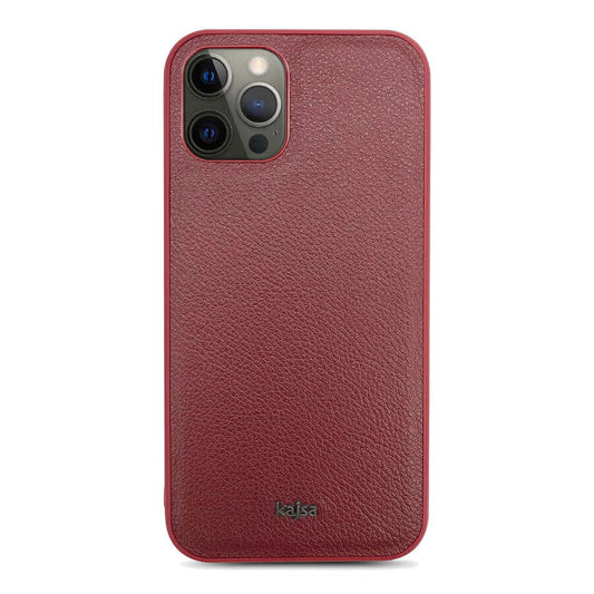 iPhone 12 Pro Kılıf Kajsa Luxe Collection Hakiki Deri Kılıf Kırmızı