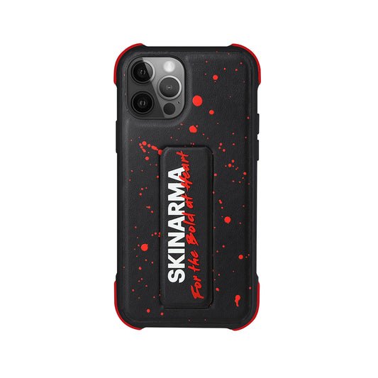 iPhone 12 Pro Kılıf SkinArma Standlı Deri Görünümlü Funsha Kılıf Kırmızı
