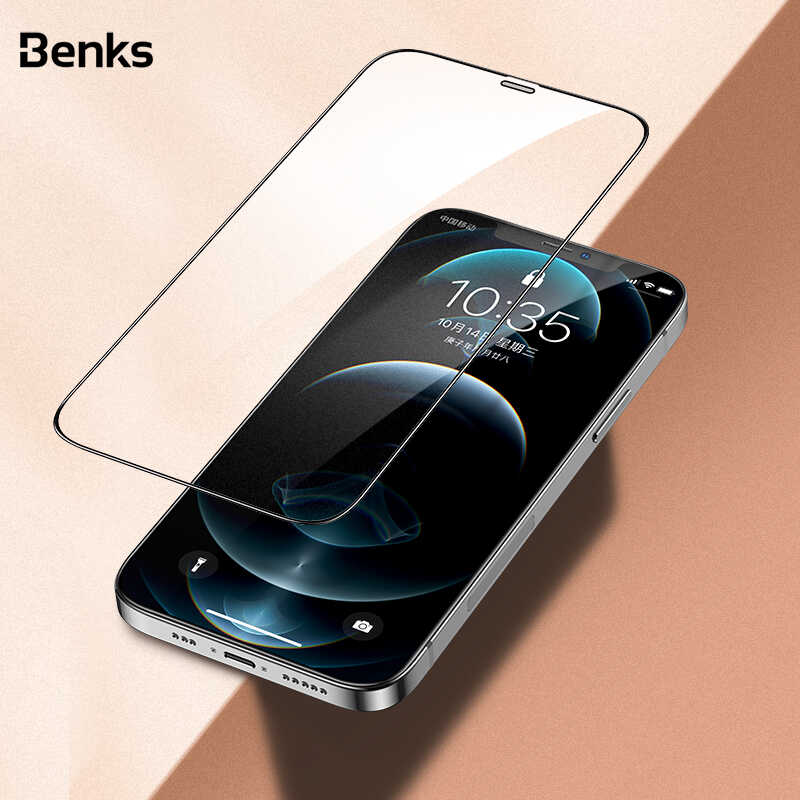 iPhone 12 Pro Max Benks V Pro Plus Şeffaf Ekran Koruyucu Siyah