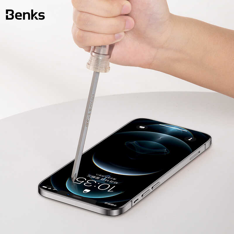 iPhone 12 Pro Max Benks V Pro Plus Şeffaf Ekran Koruyucu Siyah