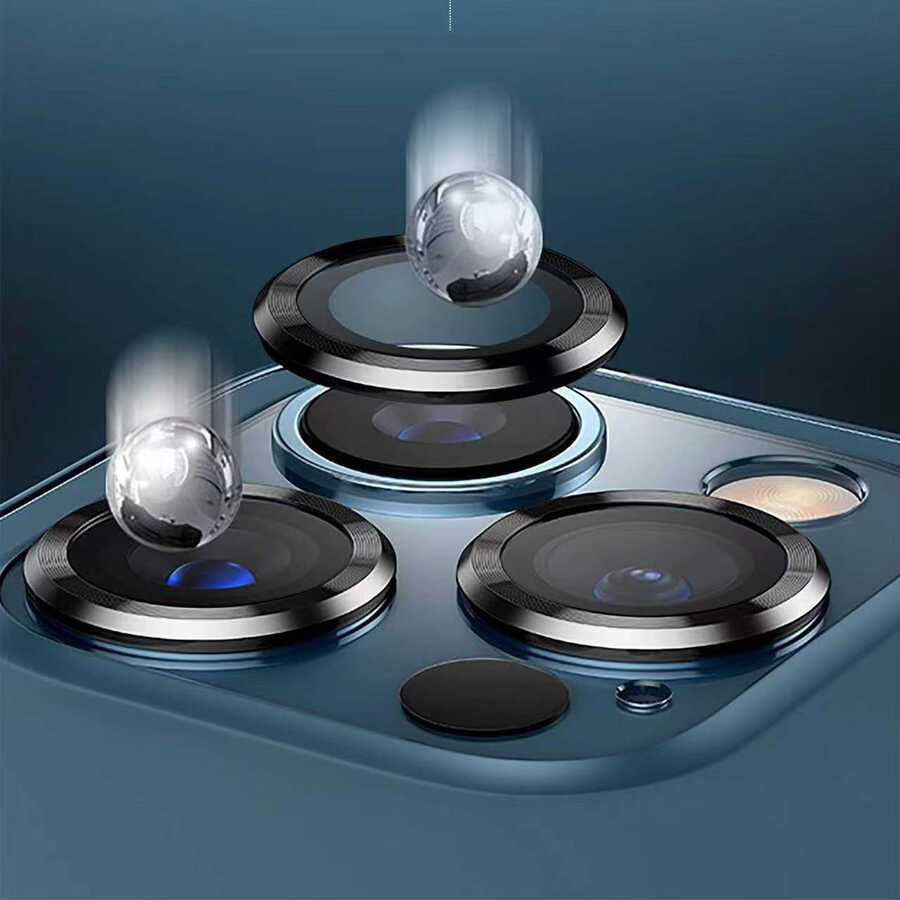iPhone 12 Pro Max Go Des Eagle Kamera Lens Koruyucu Mavi Açık