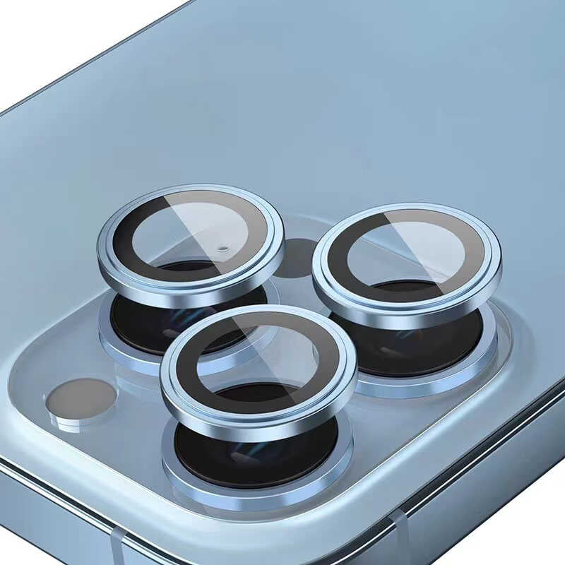 iPhone 12 Pro Max Go Des Eagle Kamera Lens Koruyucu Mavi Açık