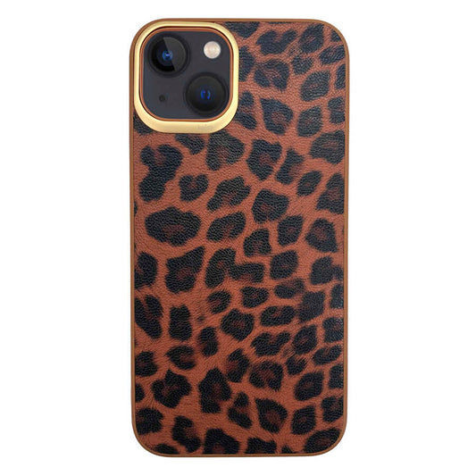 Apple iPhone 13 Kılıf Kajsa Glamorous Serisi Leopard Combo Kapak