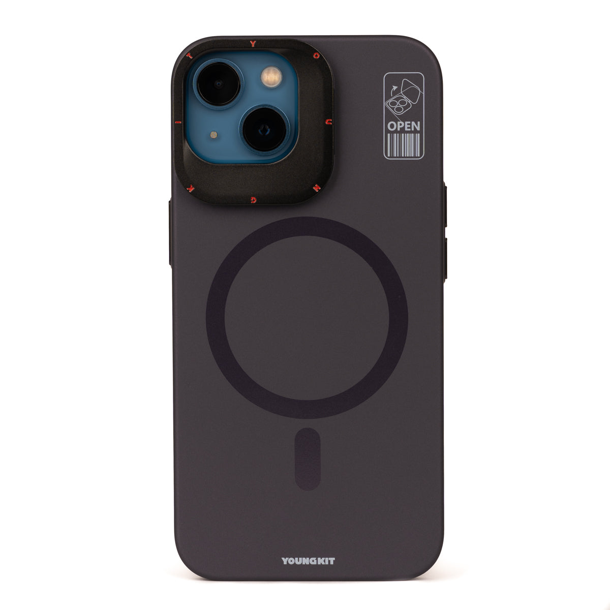 iPhone 13 Kılıf Magsafe Şarj Özellikli Standlı YoungKit Hermit Bracket Serisi Kılıf Derin Mor