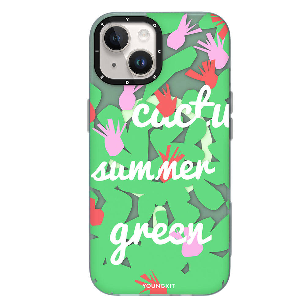 iPhone 13 Kılıf Magsafe Şarj Özellikli Yaz Meyvesi Desenli Youngkit Fruity Flavour Serisi Kılıf Turkuaz
