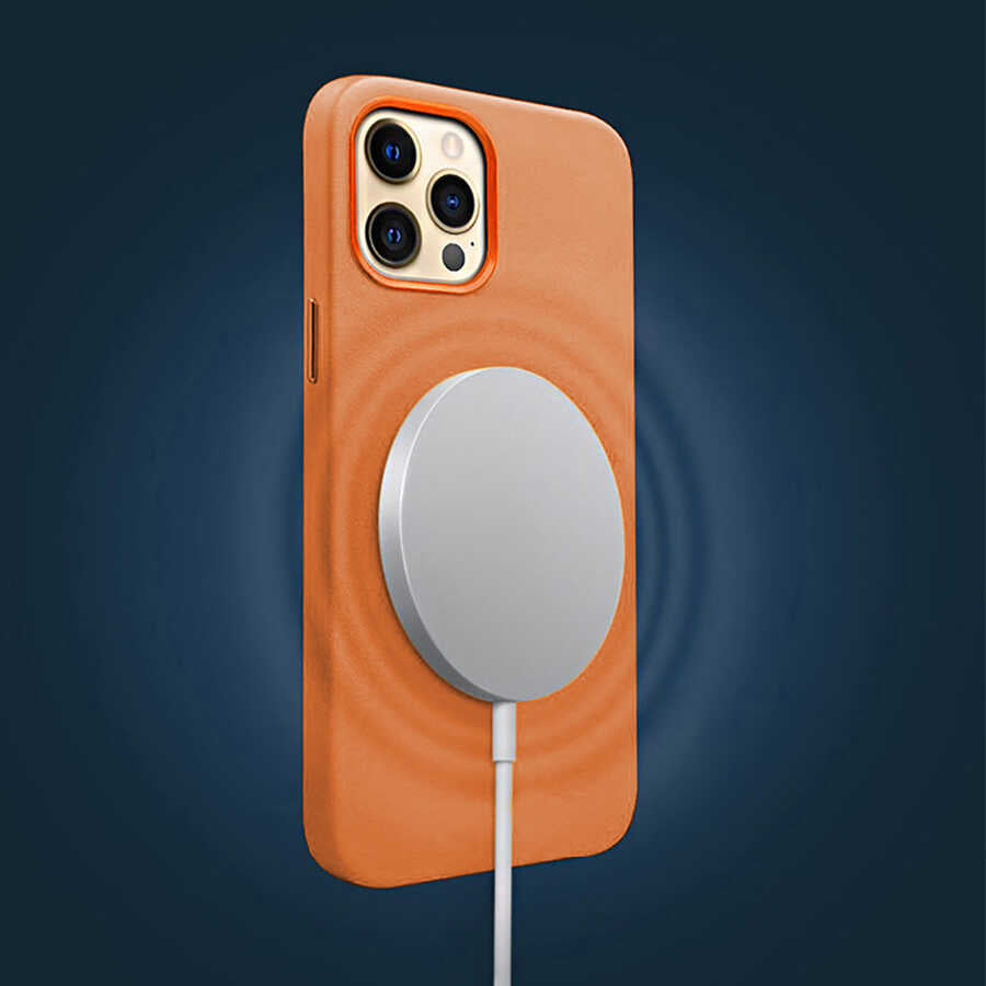 iPhone 13 Kılıf Wiwu Magsafe Magnetic Kılıf Kahverengi