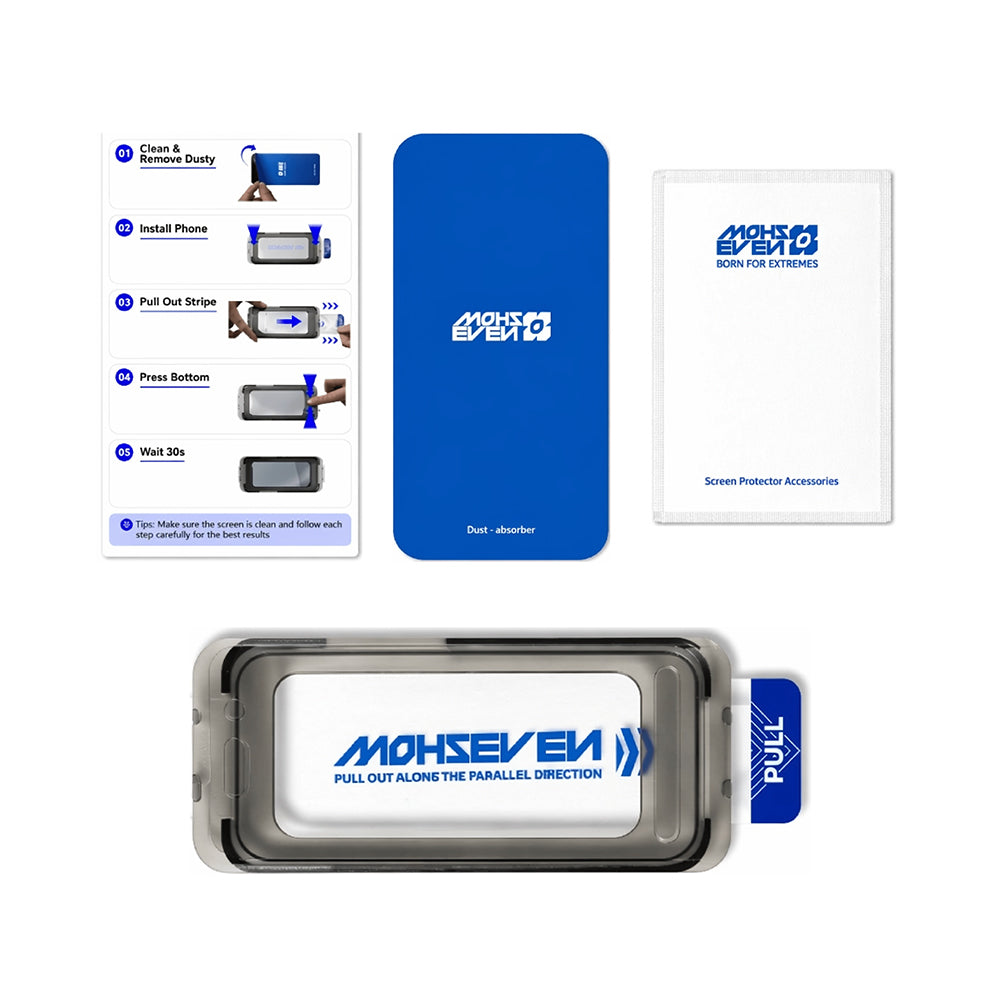 Apple iPhone 13 Mohseven M6 HD Temperli Cam Ekran Koruyucu + Kolay Uygulama Aparatı