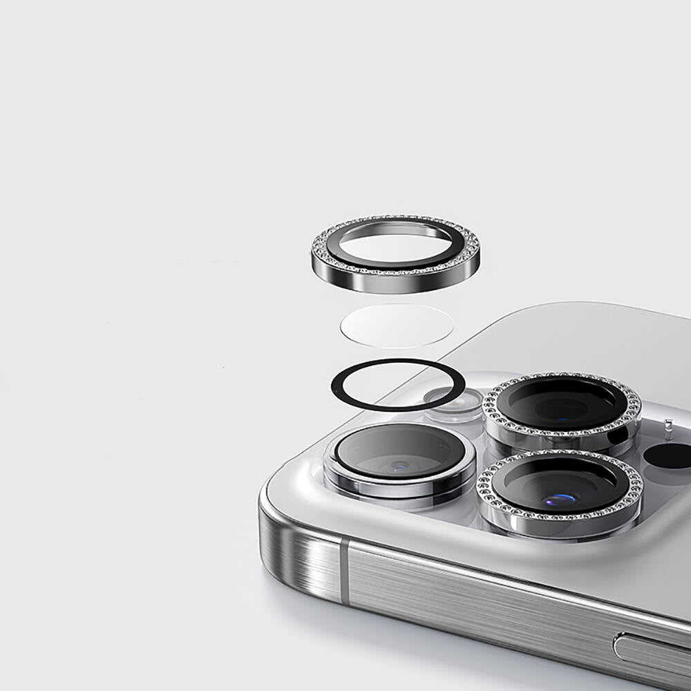 iPhone 13 Pro Casebang Gem Kamera Lens Koruyucu Gümüş