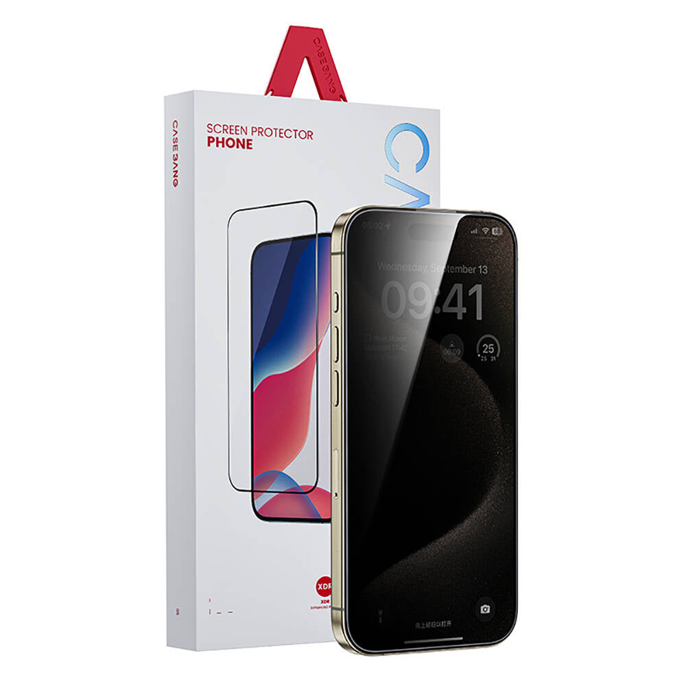 iPhone 13 Pro Casebang Privacy Hayalet Ekran Koruyucu + Kolay Uygulama Aparatı Siyah