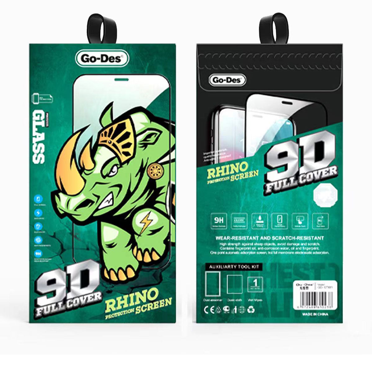iPhone 13 Pro Go Des 9D Full Cover Temperli Cam Ekran Koruyucu Siyah