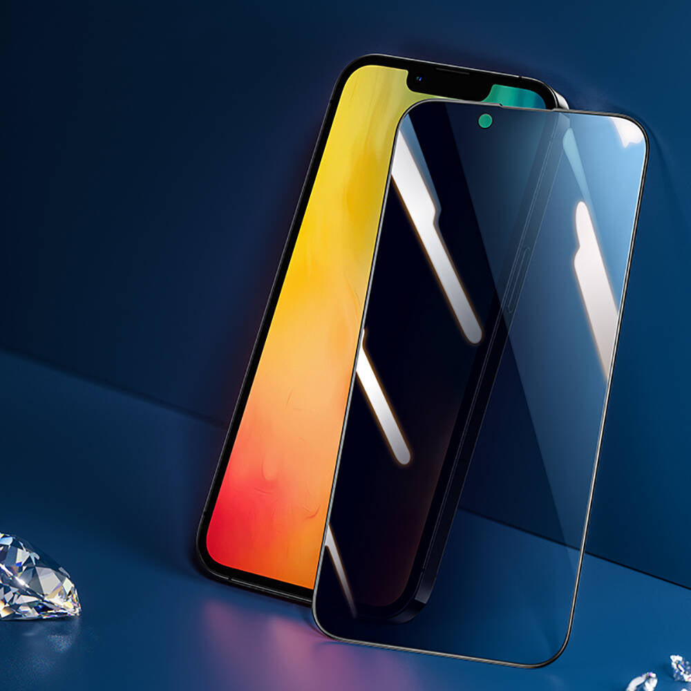 iPhone 13 Pro Hidrofobik Ve Oleofobik Özellikli Benks Privacy Air Shield Ekran Koruyucu 10'lu Paket Şeffaf