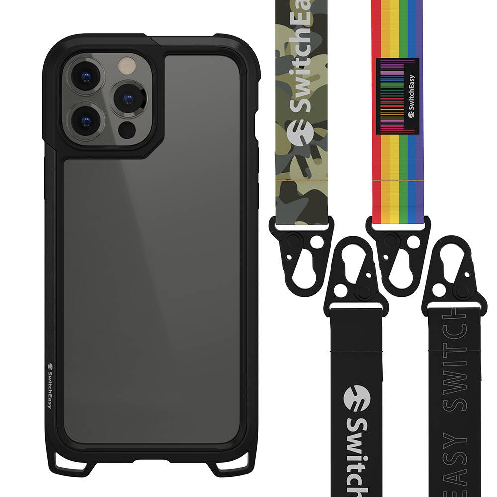 iPhone 13 Pro Kılıf Boyun Askılı Kompozit Tasarımlı Şok Önleyicili Lisanslı Switcheasy Odyssey Kılıf Rainbow