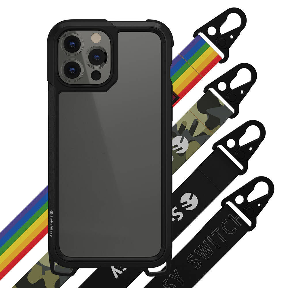 iPhone 13 Pro Kılıf Boyun Askılı Kompozit Tasarımlı Şok Önleyicili Lisanslı Switcheasy Odyssey Kılıf Rainbow