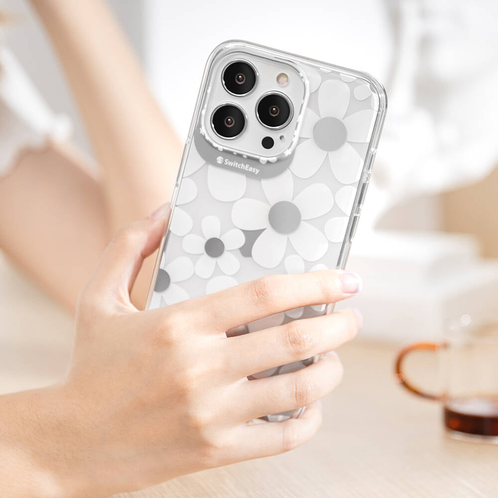 iPhone 13 Pro Kılıf Çift IMD Baskılı Lisanslı Switcheasy Artist Fleur Kılıf Renksiz