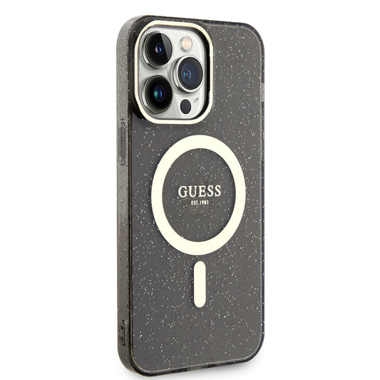Apple iPhone 13 Pro Kılıf GUESS M-safe Şarj Özellikli Glitter Kapak