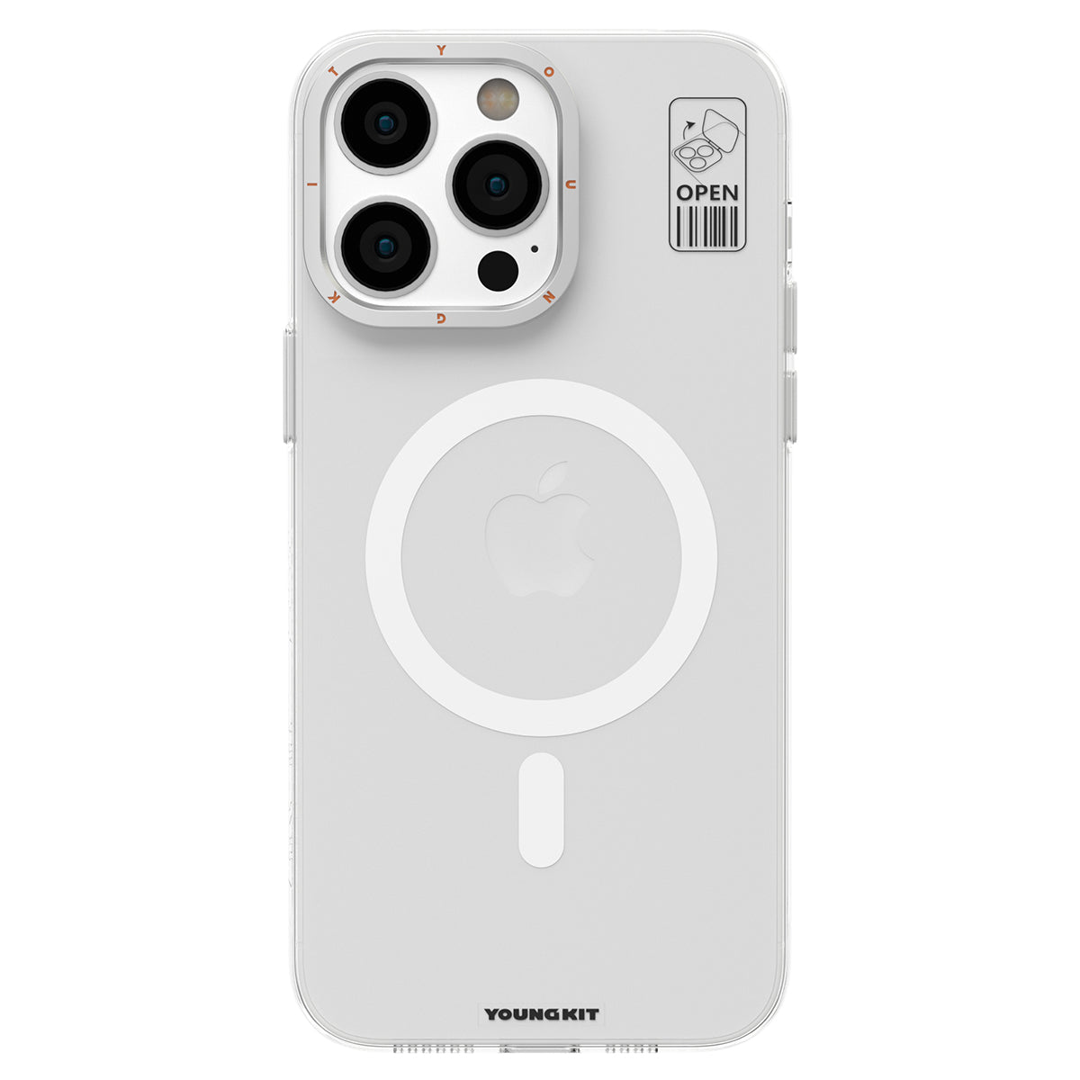 iPhone 13 Pro Kılıf Magsafe Şarj Özellikli Standlı YoungKit Hermit Bracket Serisi Kılıf Beyaz