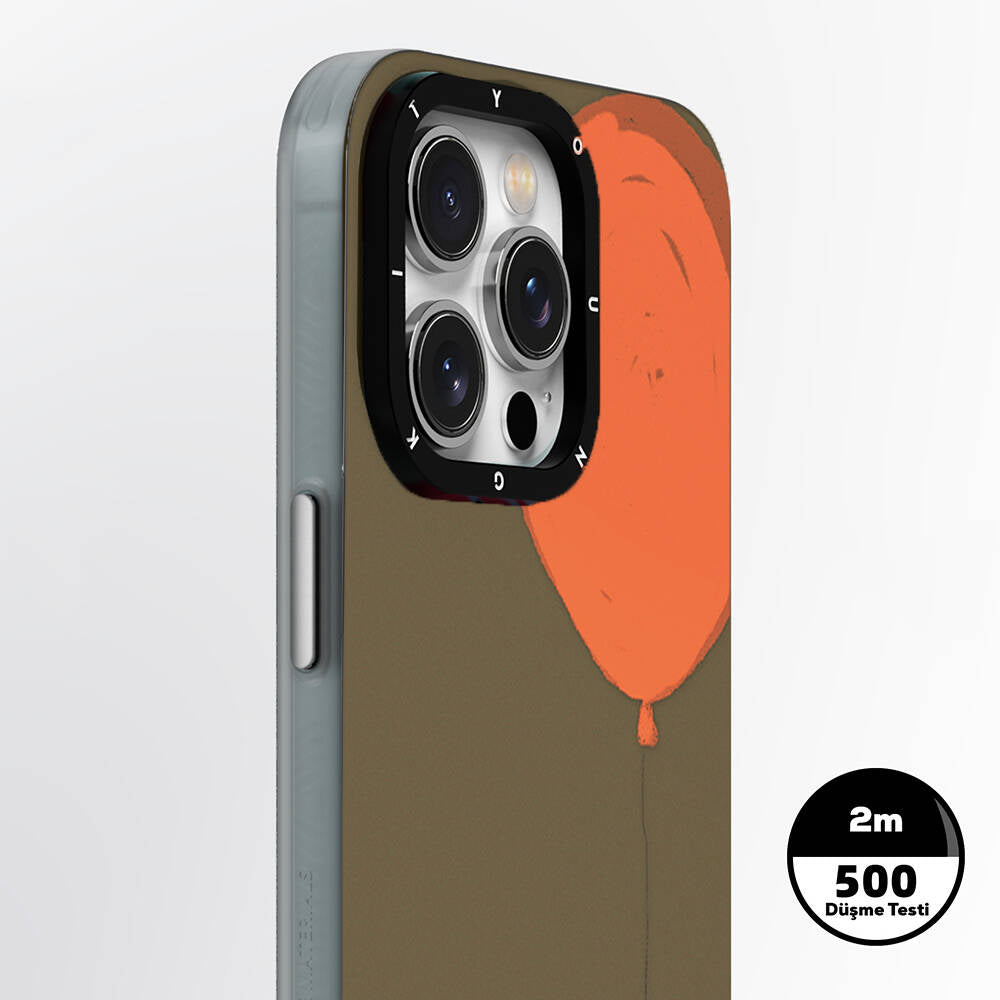 iPhone 13 Pro Kılıf Magsafe Şarj Özellikli Youngkit Orange Serisi Flying Balloon Kılıf Turuncu