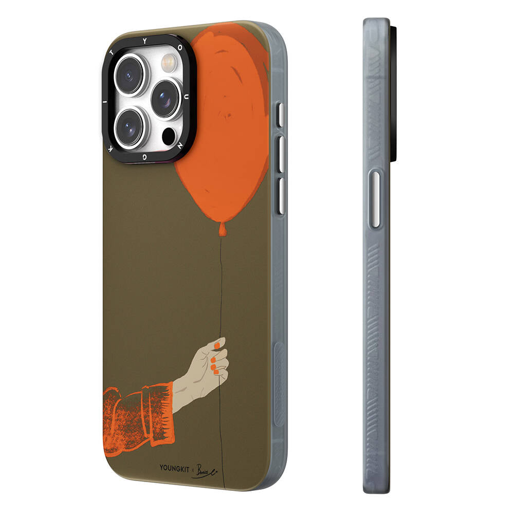 iPhone 13 Pro Kılıf Magsafe Şarj Özellikli Youngkit Orange Serisi Flying Balloon Kılıf Turuncu