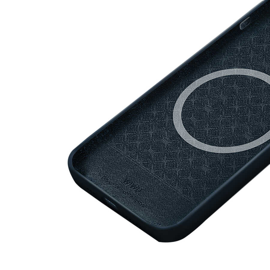 iPhone 13 Pro Kılıf Wiwu Magsafe Magnetic Silikon Kılıf Pembe Açık