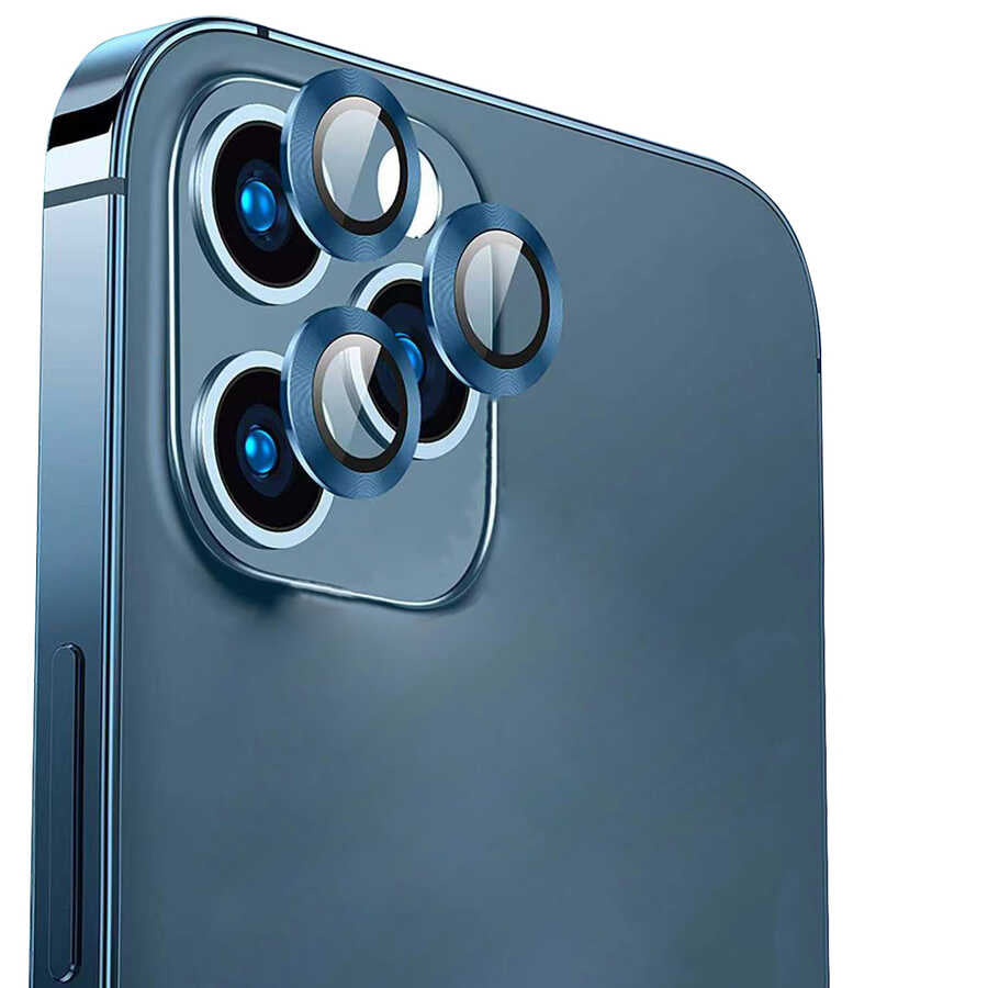 iPhone 13 Pro Max Go Des Eagle Kamera Lens Koruyucu Mavi Açık