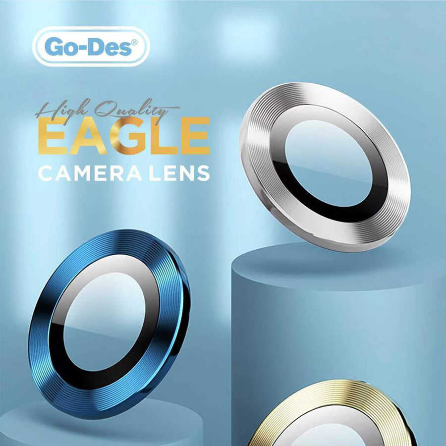 iPhone 13 Pro Max Go Des Eagle Kamera Lens Koruyucu Mavi Açık