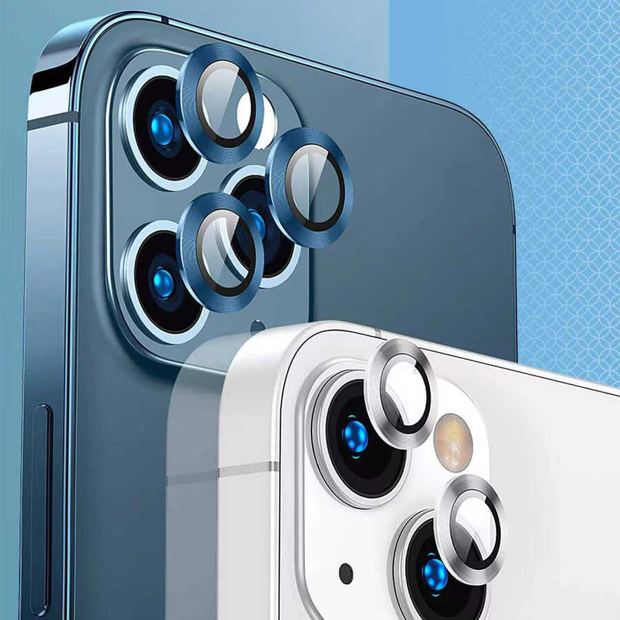 iPhone 13 Pro Max Go Des Eagle Kamera Lens Koruyucu Mavi Açık