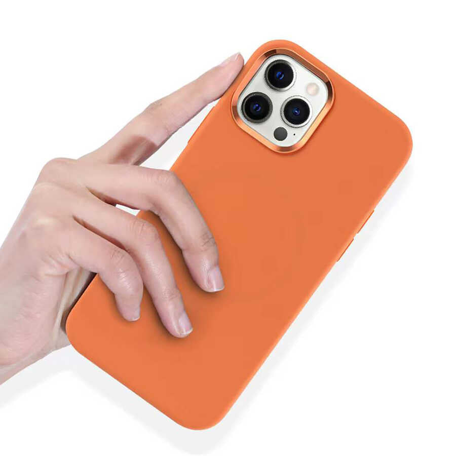 iPhone 13 Pro Max Kılıf Wiwu Magsafe Magnetic Silikon Kılıf Pembe Açık