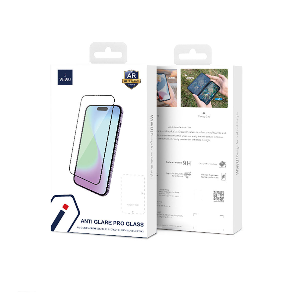 iPhone 13 Pro Wiwu CZ-003 Mavi Işık Teknolojili Hidrofobik ve Oleofobik Parlama Önleyici Cam Ekran Koruyucu Siyah