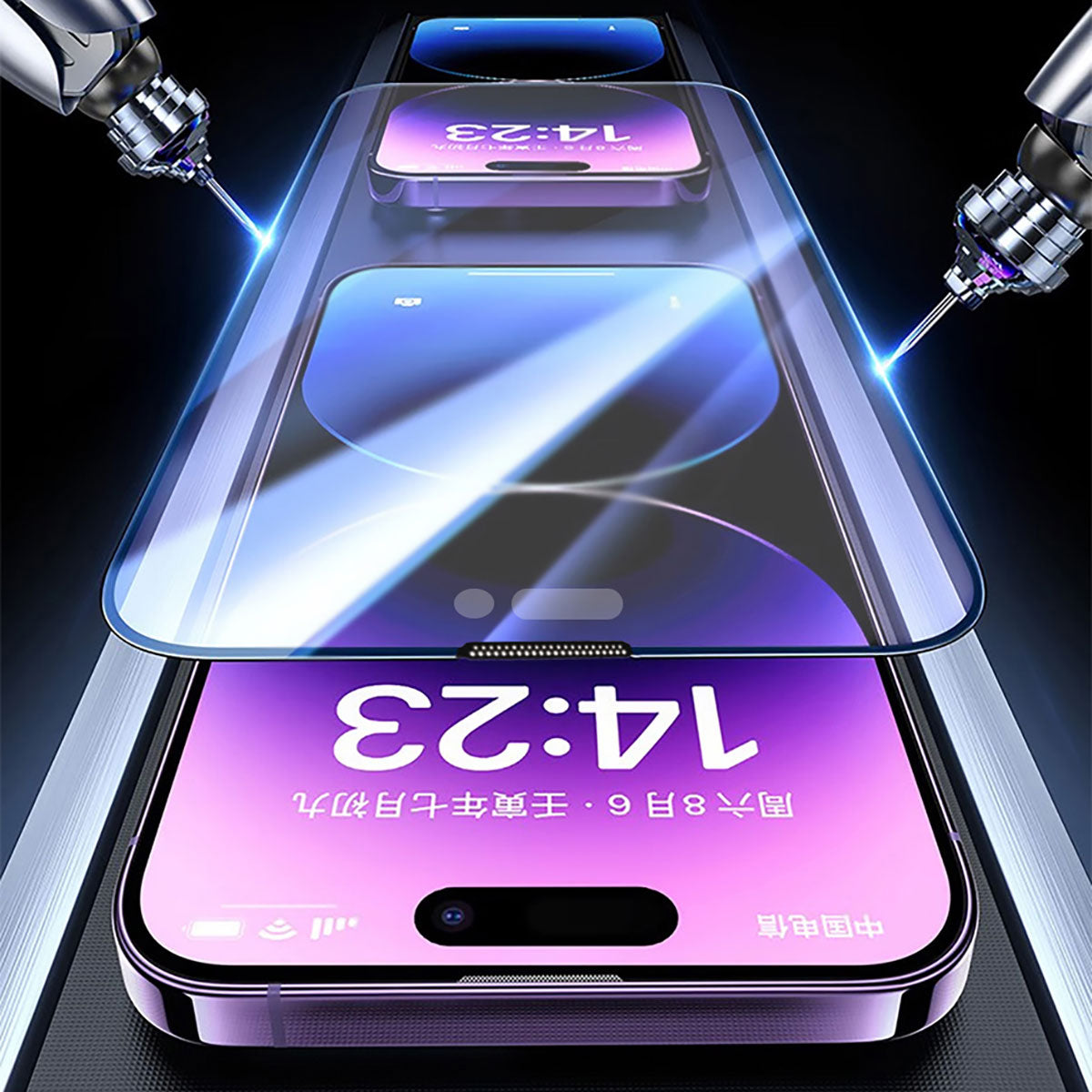 iPhone 13 Pro Wiwu iVista Screen Matte Ultra Güçlü Temperli Mat Ekran Koruyucu Siyah
