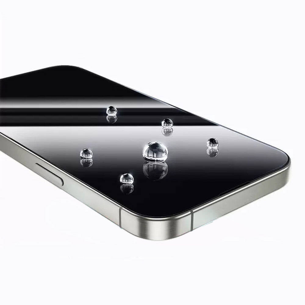iPhone 13 Wiwu GT-008 Polimer Oleofobik Kaplama Şeffaf Pürüzsüz Temperli Cam Ekran Koruyucu 10'lu Paket Siyah