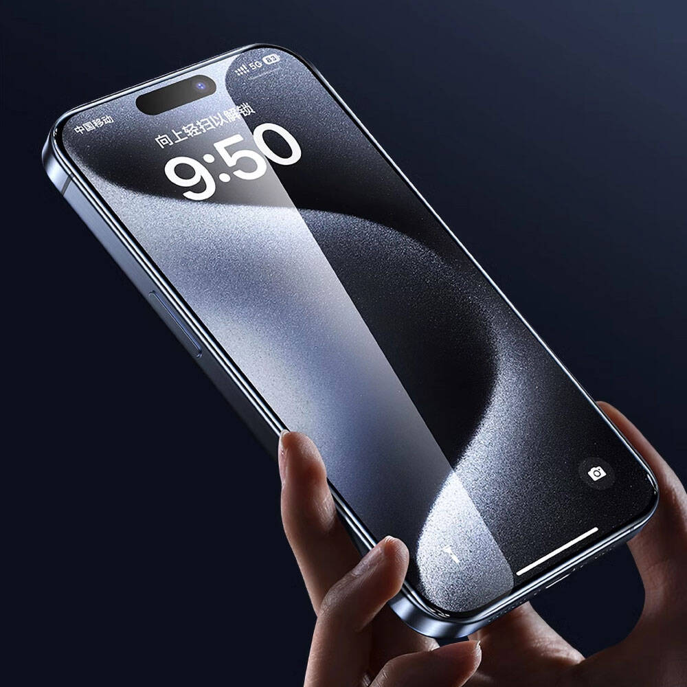 iPhone 13 Wiwu GT-008 Polimer Oleofobik Kaplama Şeffaf Pürüzsüz Temperli Cam Ekran Koruyucu 10'lu Paket Siyah