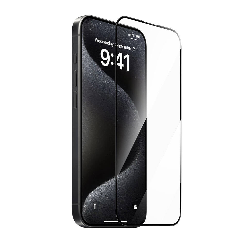 iPhone 13 Wiwu GT-008 Polimer Oleofobik Kaplama Şeffaf Pürüzsüz Temperli Cam Ekran Koruyucu 10'lu Paket Siyah