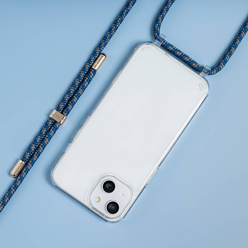 iPhone 14 Kılıf Boyun Askılı Şok Önleyicili Şeffaf Lisanslı Switcheasy Play Kılıf Siyah