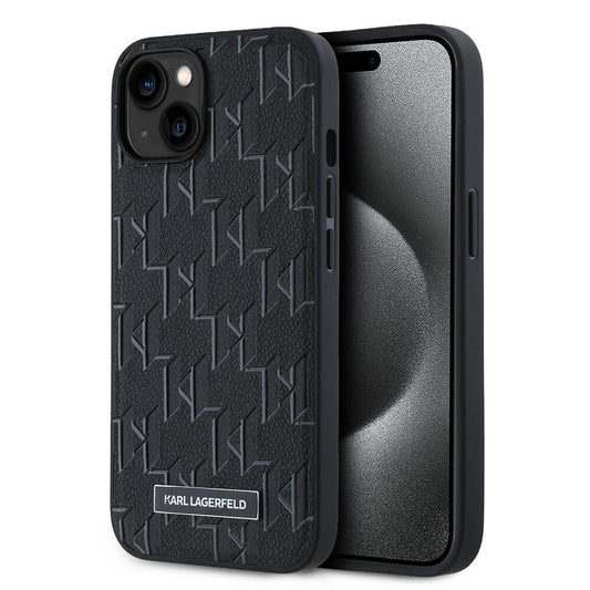 Apple iPhone 14 Kılıf Karl Lagerfeld Orjinal Lisanslı M-safe Şarj Özellikli KL Yazılı Hot Stamp Kapak