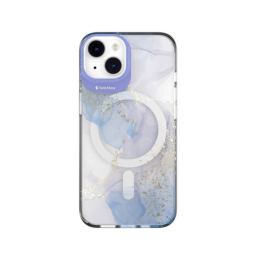 iPhone 14 Kılıf Magsafe Şarj Özellikli Çift IMD Baskılı Lisanslı Switcheasy Artist-M Veil Kılıf Mor