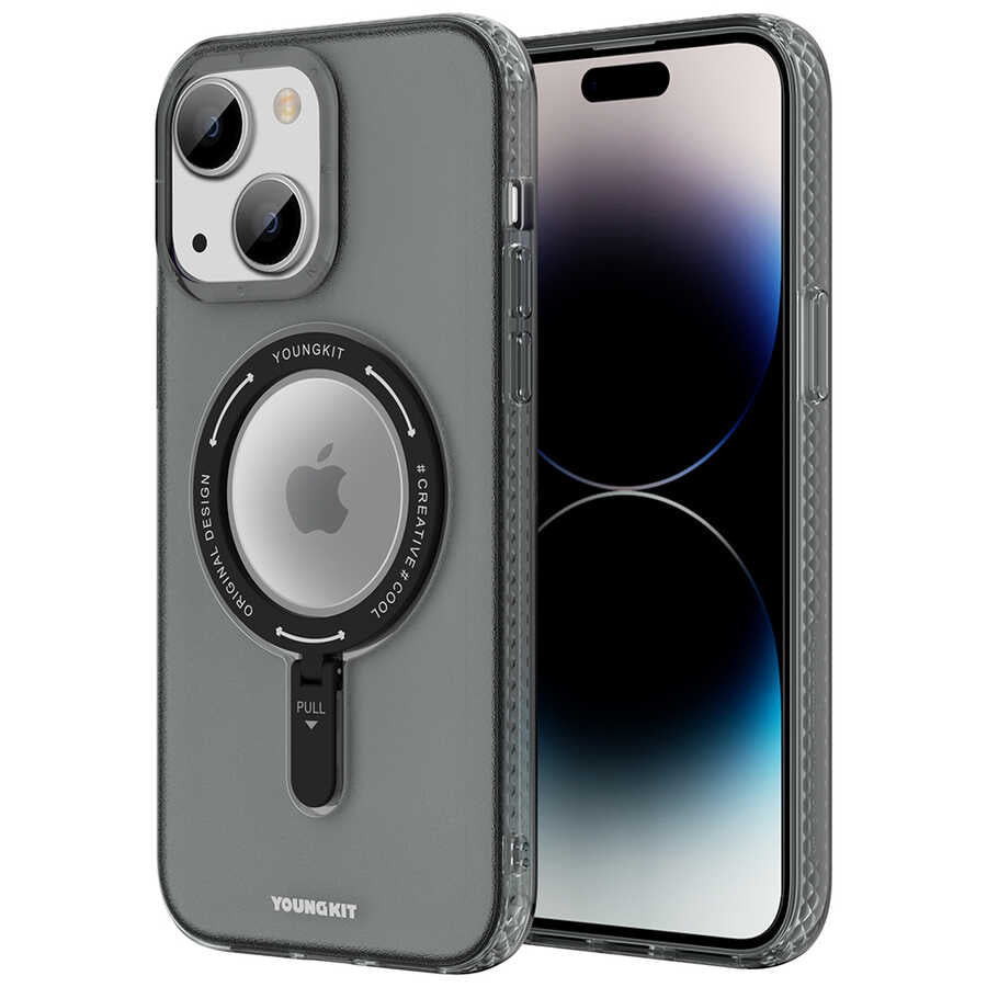 Apple iPhone 14 Kılıf M-safe Şarj Özellikli Youngkit Rock Serisi Kapak