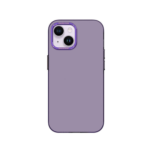 iPhone 14 Kılıf Metal Kamera Çerçeveli Recci Glaze Serisi Kılıf Siyah