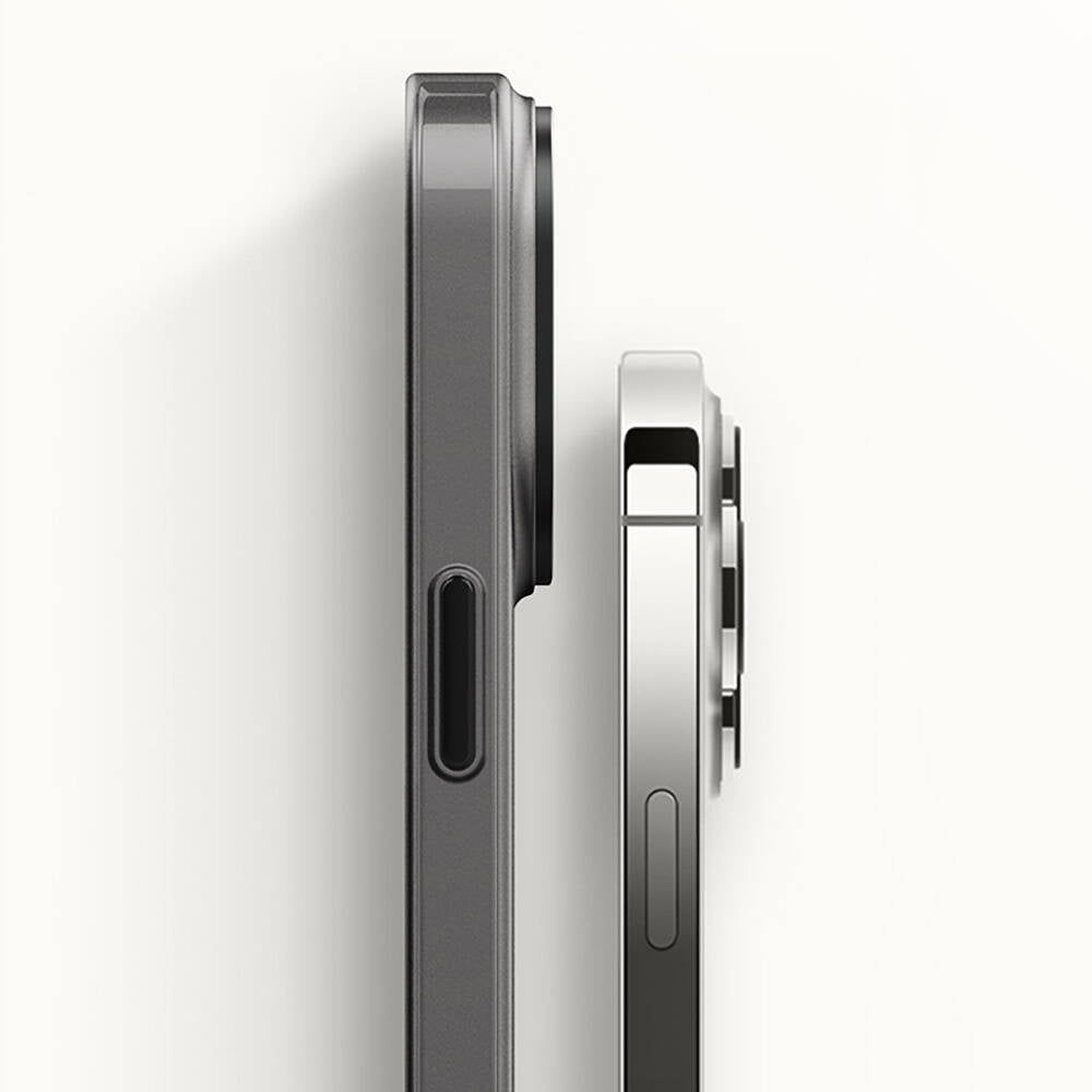 iPhone 14 Kılıf Metal Kamera Çerçeveli Recci Glaze Serisi Kılıf Beyaz