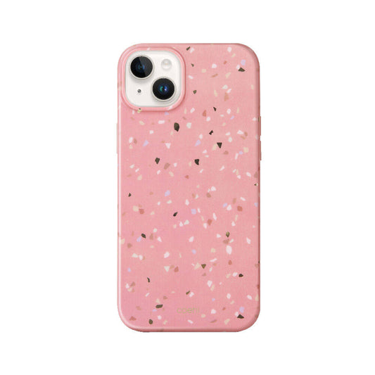 iPhone 14 Kılıf Mozaik Desenli Coehl Terrazzo Kılıf Pembe