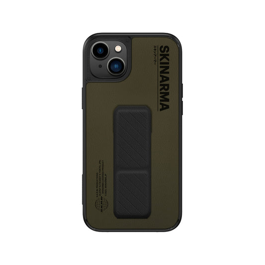 iPhone 14 Kılıf SkinArma Standlı Deri Görünümlü Gyo Kılıf Olive